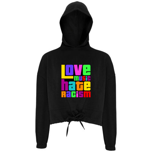 Love Music Hate Racism  - Women's TriDri® cropped oversize hoodie  Thumbnail